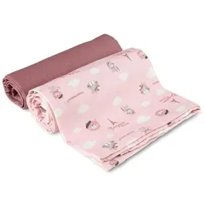 Canpol babies mušelínová plena Bonjour Paris 70 × 70 cm, růžová, 2 ks
