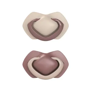 CANPOL BABIES - Set symetrických silikonových dudlíků Light touch 0-6m Pure color růžový