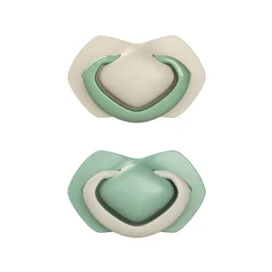 CANPOL BABIES - Set symetrických silikonových dudlíků Light touch 18m+ Pure color zelený
