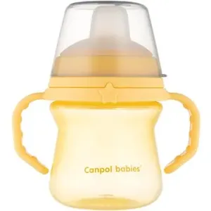 Canpol babies hrneček se silikonovým pítkem FirstCup 150 ml, žlutý