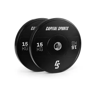 Capital Sports Elongate 2020, kotoučové závaží, 2 x 15 kg, tvrdá guma, Ø 50,4 mm