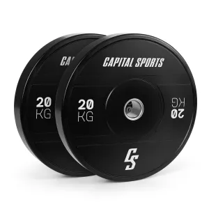 Capital Sports Elongate 2020, kotoučové závaží, 2 x 20 kg, tvrdá guma, Ø 50,4 mm