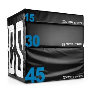 Capital Sports Rooks Set Soft Jump Box, plyobox, 3 kusy, 15/30/45 cm, černý