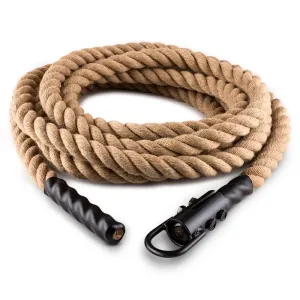 Capital Sports Klarfit Power Rope, 9 m / 3,8 cm, kyvadlové lano s hákem, stropní připevnění