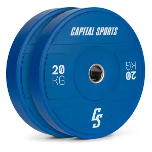 Capital Sports Nipton 2021, kotouče, bumper plate, 2 x 20 kg, Ø 54 mm, tvrzená pryž