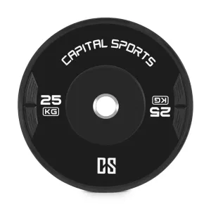 Capital Sports Elongate 20 Bumper Plate, kotouč, závaží, guma, 2 x 25 kg