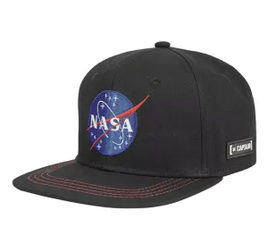 Bavlněná baseballová čepice Capslab X Nasa černá barva, s aplikací