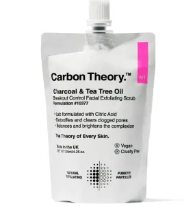 Carbon Theory Pleťový peeling Charcoal & Tea Tree Oil Breakout Control (Facial Exfoliating Scrub) 125 ml