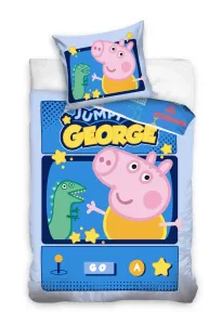 Carbotex Dětské ložní povlečení Peppa Pig - George jumping game 140 x 200 cm