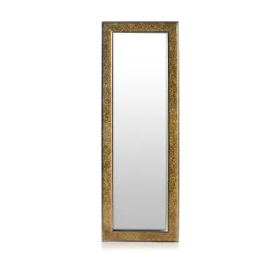 Casa Chic Norwich Zrcadlo Obdélníkový dřevěný rám 130 x 45 cm Mozaikový design #761043