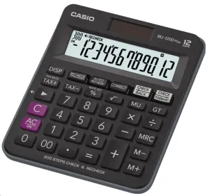 Casio MJ-120DPLUS stolní kalkulačka černá Displej (počet míst): 12 solární napájení, na baterii (š x v x h) 126.5 x 28.6 x 148 mm