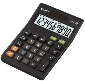 CASIO kalkulačka MS 10 B S, černá, stolní, desetimístná