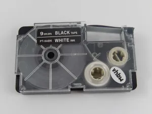 Kompatibilní páska s Casio XR-9ABK 9mm x 8m bílý tisk / černý podklad
