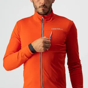 CASTELLI Cyklistická zateplená bunda - GO - oranžová/červená #4905476