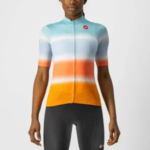 CASTELLI Cyklistický dres s krátkým rukávem - DOLCE LADY - modrá/oranžová XL