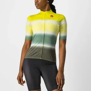 CASTELLI Cyklistický dres s krátkým rukávem - DOLCE LADY - zelená/žlutá XS