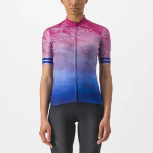 CASTELLI Cyklistický dres s krátkým rukávem - MARMO - modrá/růžová XS