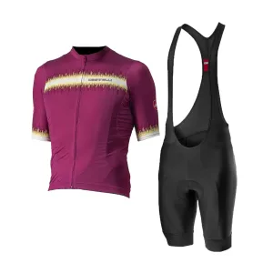 CASTELLI Cyklistický krátký dres a krátké kalhoty - GRIMPEUR - cyklámenová/černá