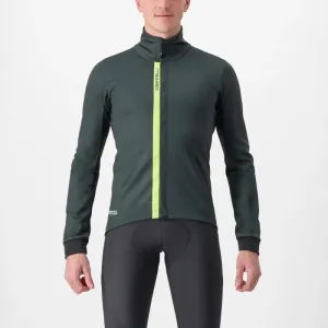 CASTELLI Cyklistická zateplená bunda - ENTRATA - zelená L