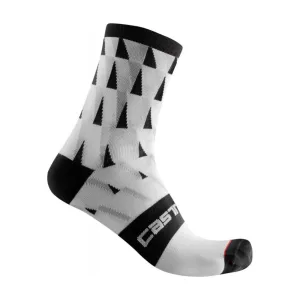 CASTELLI Cyklistické ponožky klasické - PENDIO 12 - černá/bílá #4905360
