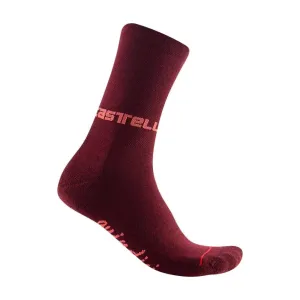 CASTELLI Cyklistické ponožky klasické - QUINDICI SOFT MERINO W - bordó #4905292