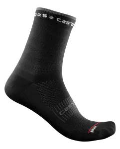 CASTELLI Cyklistické ponožky klasické - ROSSO CORSA 11 LADY - černá L-XL