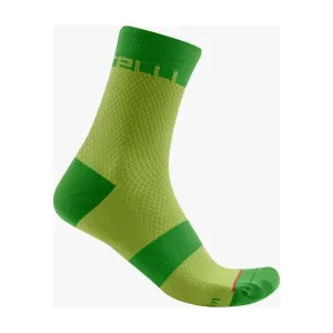 CASTELLI Cyklistické ponožky klasické - VELOCISSIMA 12 - světle zelená/zelená #4905327