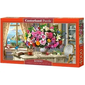 Castorland Puzzle Letní kytice se šálkem čaje 4000 dílků