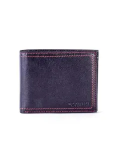 Černá kožená pánská peněženka s elegantním červeným lemováním