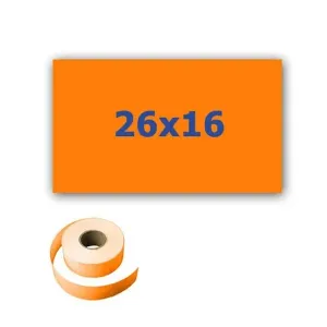 Cenové etikety do kleští, obdélníkové, 26mm x 16mm, 700ks, signální oranžové