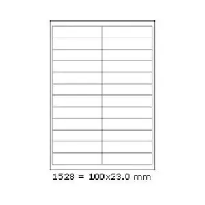 Samolepicí etikety 100 x 23 mm, 24 etiket, A4, 100 listů