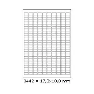 Samolepicí etikety 17,8 x 10 mm, 270 etiket, A4, 100 listů