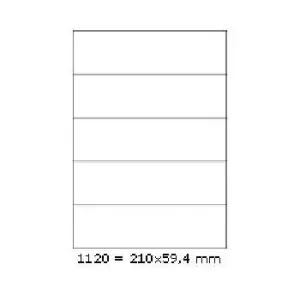 Samolepicí etikety 210 x 59,4 mm, 5 etiket, A4, 100 listů