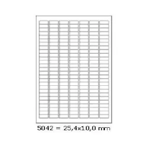 Samolepicí etikety 25,4 x 10 mm, 189 etiket, A4, 100 listů