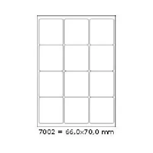 Samolepicí etikety 66 x 70 mm, 12 etiket, A4, 100 listů #318408