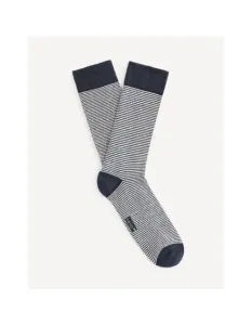 Proužkované ponožky Vicaire z bavlny Supima® Tmavě m