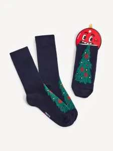 Celio Vánoční Ponožky Modrá