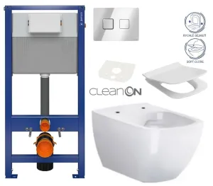 Podomítkový WC set Diago + systém pomalého sklápění + tlačítko