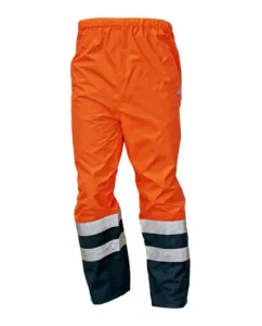 Cerva EPPING NEW Kalhoty pracovní do pasu reflexní nepromokavé oranžová/modrá  XXL
