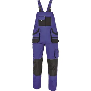 Cerva Pánské pracovní kalhoty s laclem FF HANS - Modrá / antracit | 62