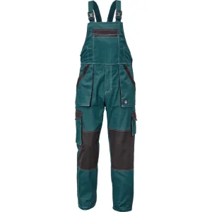 Cerva Pánské pracovní kalhoty s laclem MAX SUMMER - Zelená / černá | 62