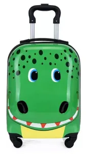 Dětský cestovní kufr 3D se zeleným s dinosaurem 29l
