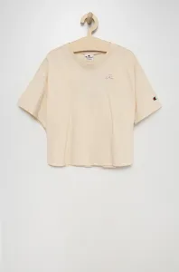 Dětské bavlněné tričko Champion 404337 béžová barva