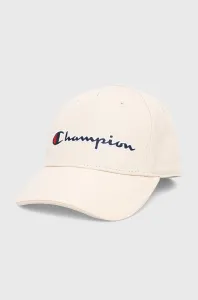 Bavlněná čepice Champion 805550 béžová barva, s aplikací