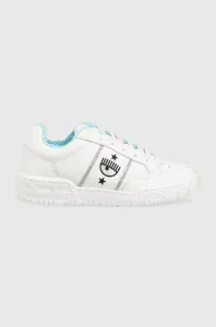 Kožené sneakers boty Chiara Ferragni Cf1 Low bílá barva