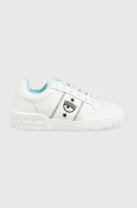 Kožené sneakers boty Chiara Ferragni Cf1 Low bílá barva #3415923