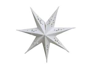 Bílá papírová hvězda s glitry Vintage - 13 cm 51088019 (51880-19)