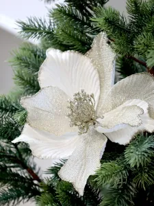 Jantarová vánoční ozdoba květina na klipu - 20*7,5 cm 52043904
