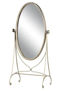 Bronzové antik oválné stolní zrcadlo na nožce Valliet - 22*17*52 cm 22027513 (22275-13) #4651116