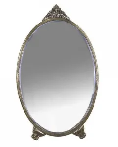 Bronzové antik oválné stolní zrcadlo s ozdobou Bariet - 15*0,5*26 cm 22017913 (22179-13)